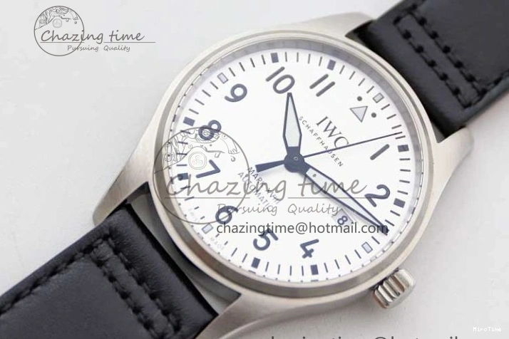 MIROTIME 0131 UrbanStyle Mark XVIII IW327012 SS M+F 1:1 Best Edition White Dial on Black Leather Strap A 7054